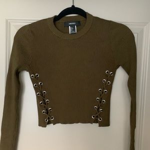 Detailed Laced up Top